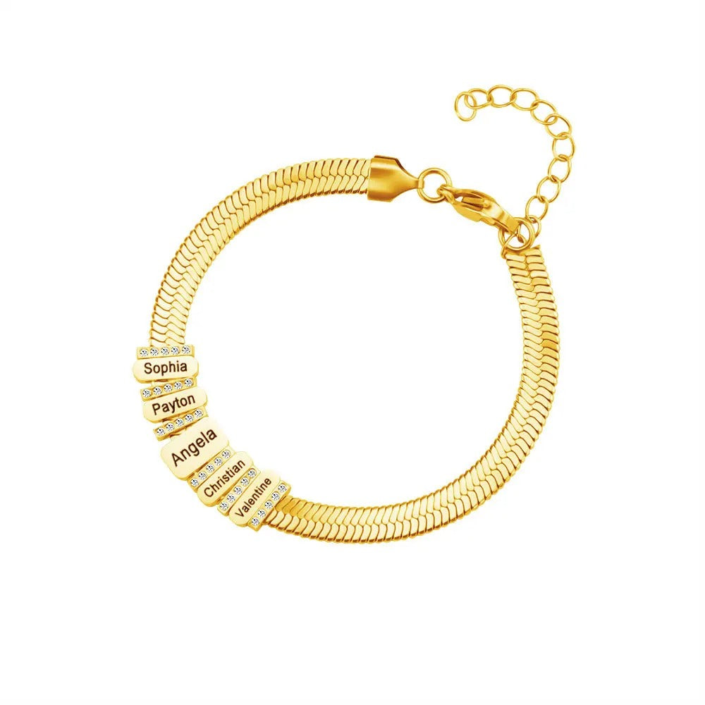 Six Souls Bracelet in gold finish — personalised name bracelet gift idea